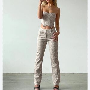 JGR & STN Grey Snake Bootcut Casual Boho‎ Festival Mob Wife Swiftie Pants Sz 6
